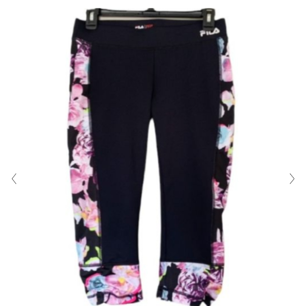 FILA PERFORMANCE Capri Fitness Pants Watercolor Floral XS